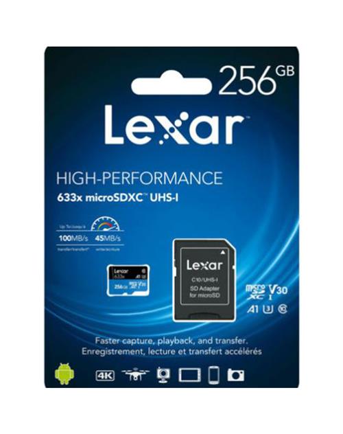 Lexar Prof 256GB 633X MicroSDHC